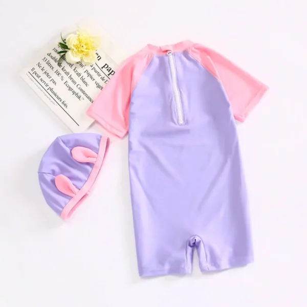 short sleeve girl swimsuit