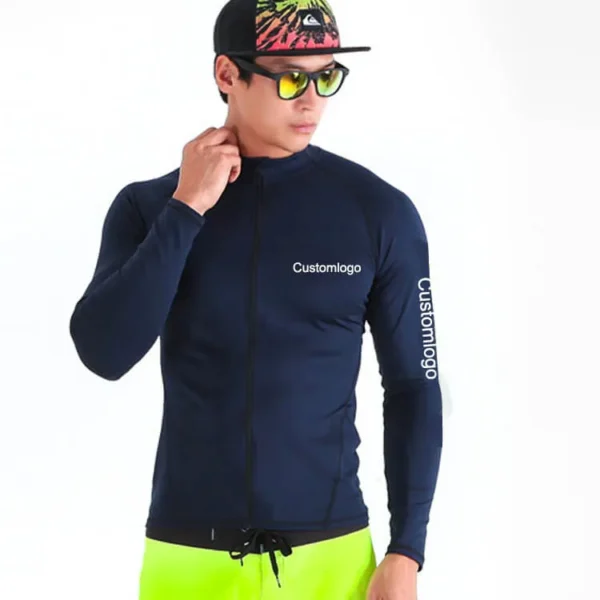 zipper front rash guard