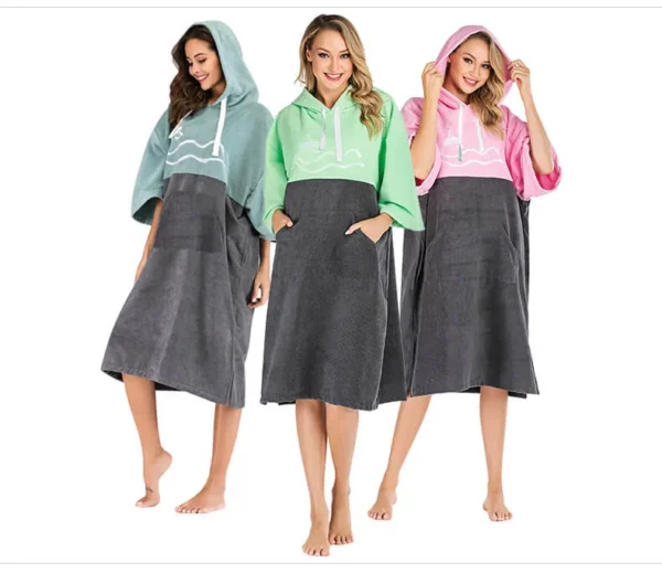 zipper pocket terry changing robe