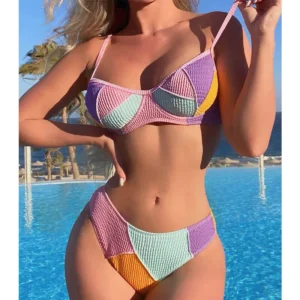 color block bikini set