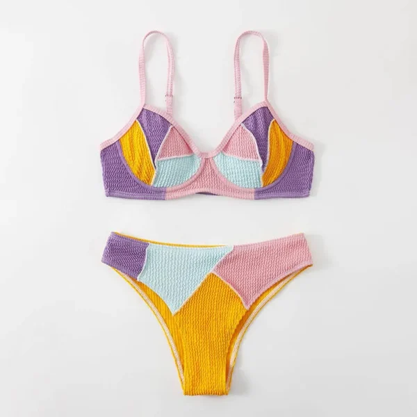 color block bikini set