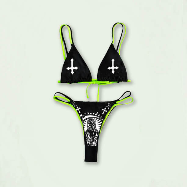 skull bikini set women swimwear