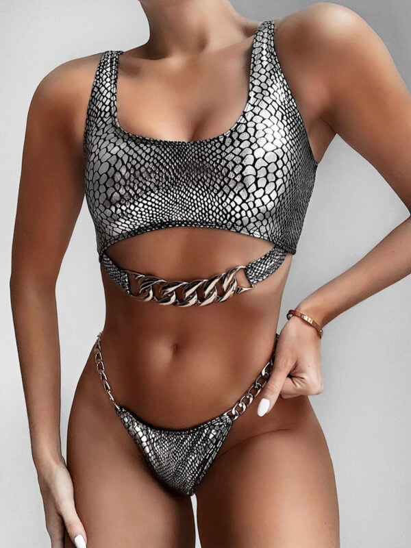 snakeskin bikini set women swimwear