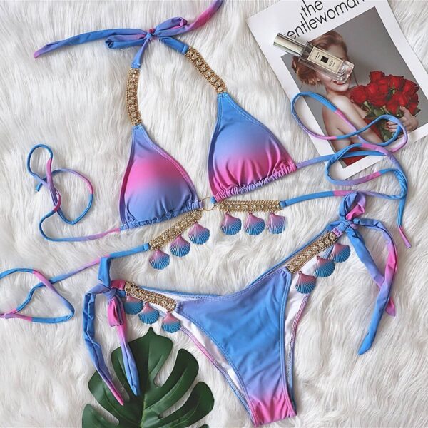 crystal / diamond bikini set women swimwear