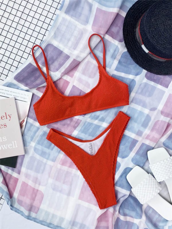 cheeky bikini set women swimwear/texturedbikini set women swimwear