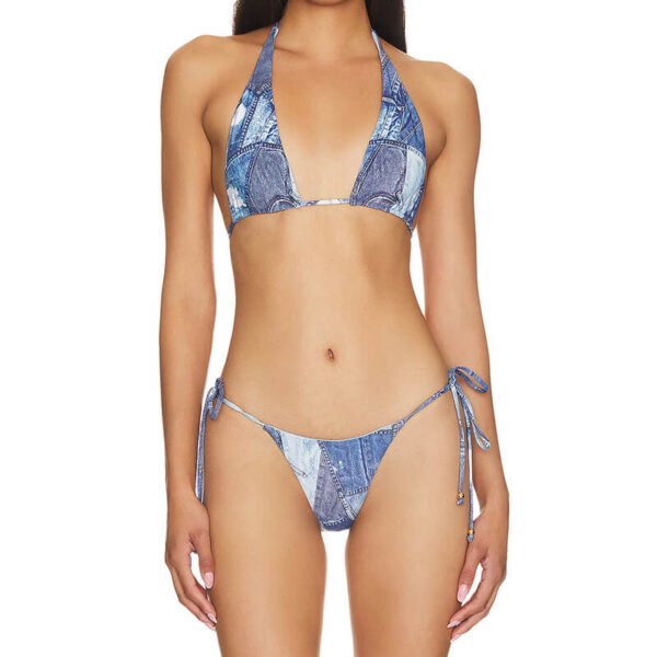 denim bikini set women swimwear