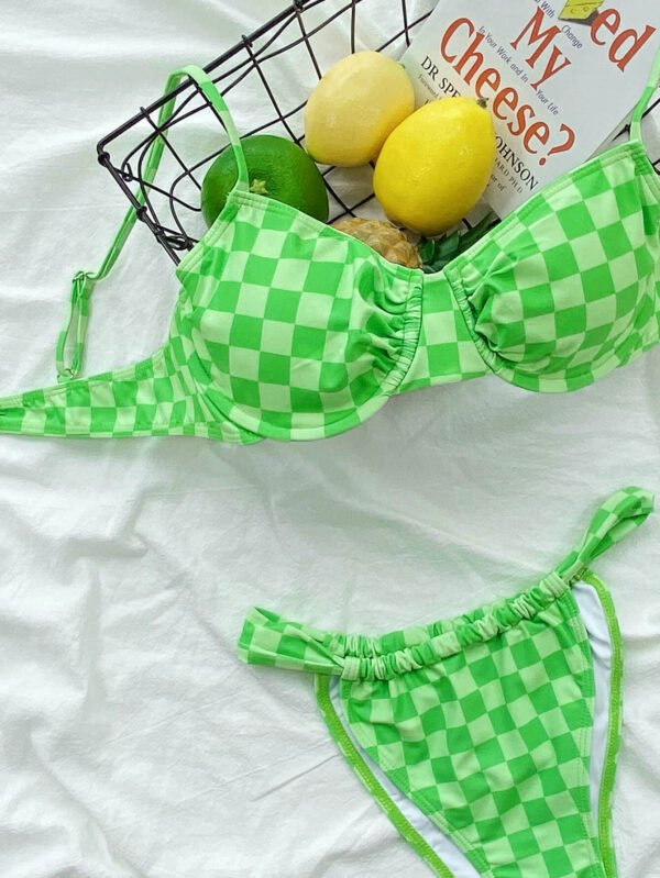 checkered bikini set women swimwear