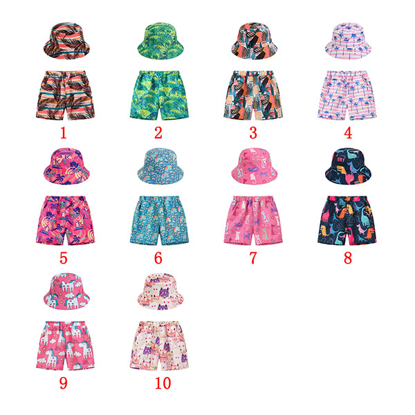 girl boardshorts with hat