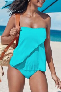 strapless tankini women swimwear