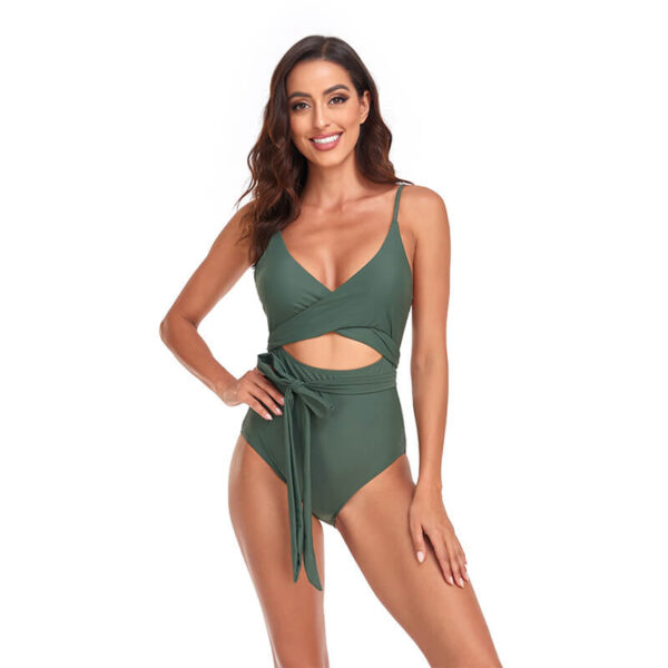 wrap one piece swimsuit women swimwear