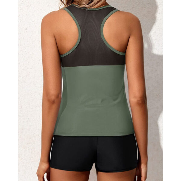 color block tankini women swimwear