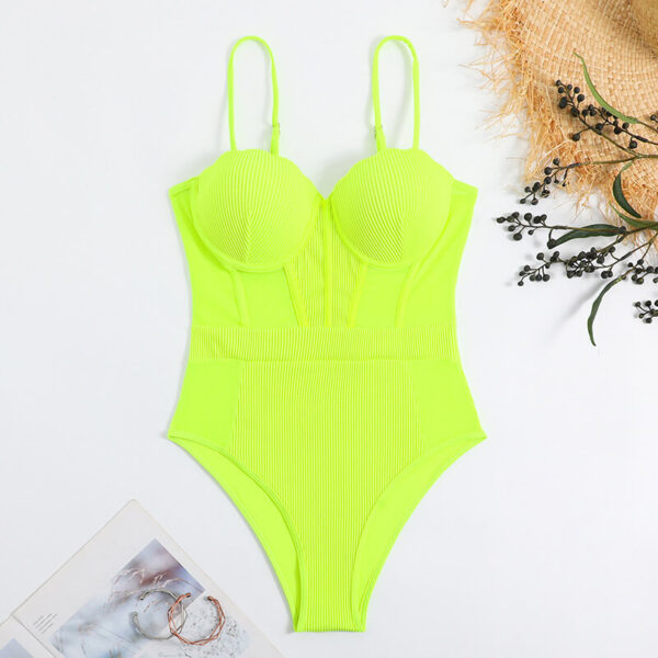 lime one piece swimsuit women swimwear