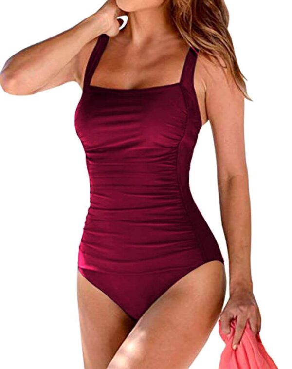 square neck one piece women swimwear