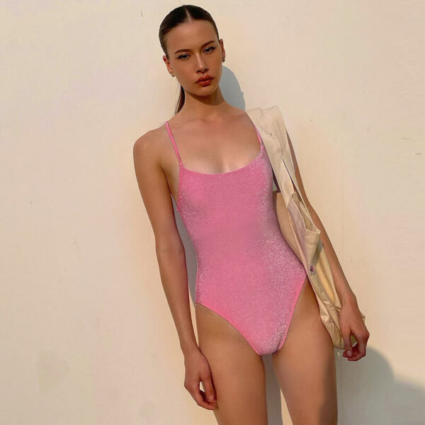glitter one piece swimsuit women swimwear