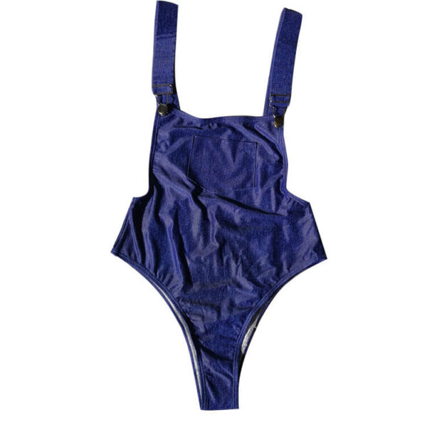 denim one piece swimsuit women swimwear