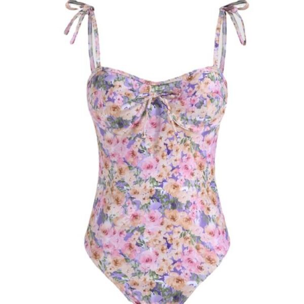 patterned/foral one piece swimsuit women swimwear