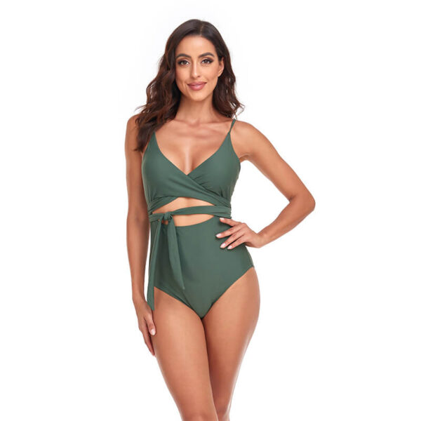 wrap one piece swimsuit women swimwear