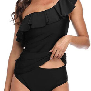one shoulder tankini