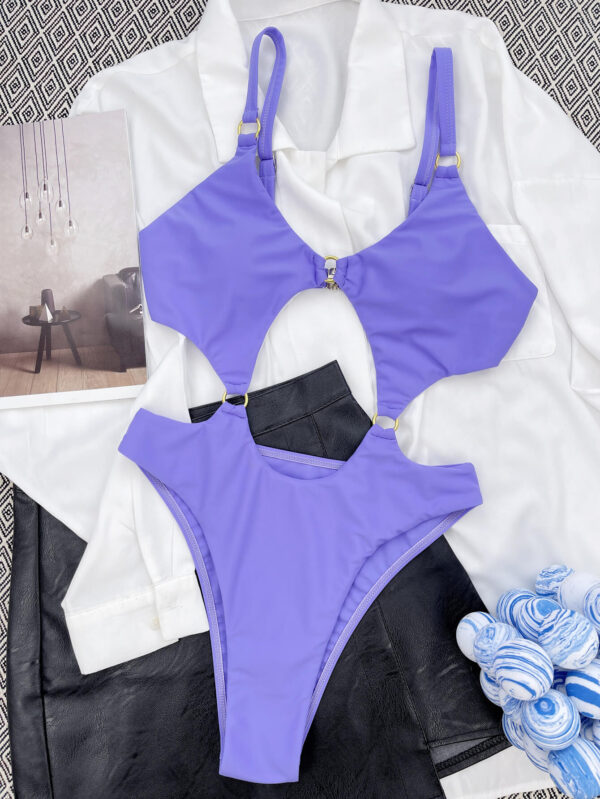 purple one piece swimsuit women swimwear