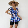 cap sleeve tankini women swimwear