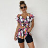 cap sleeve tankini women swimwear