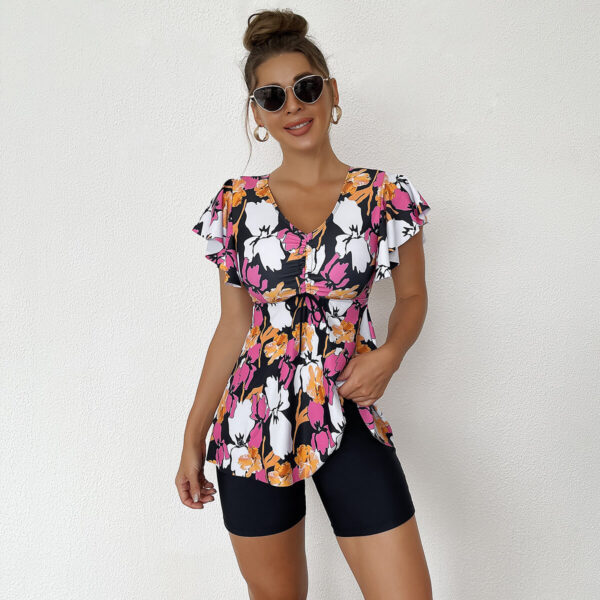 cap sleeve tankini women swimwear