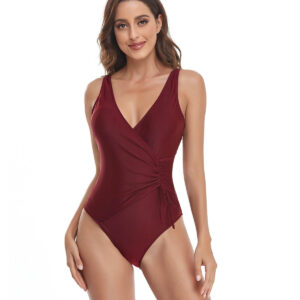 v neck one piece swimsuit women swimwear