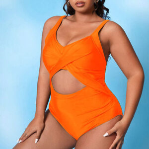 orange monokini swimsuit women swimwear