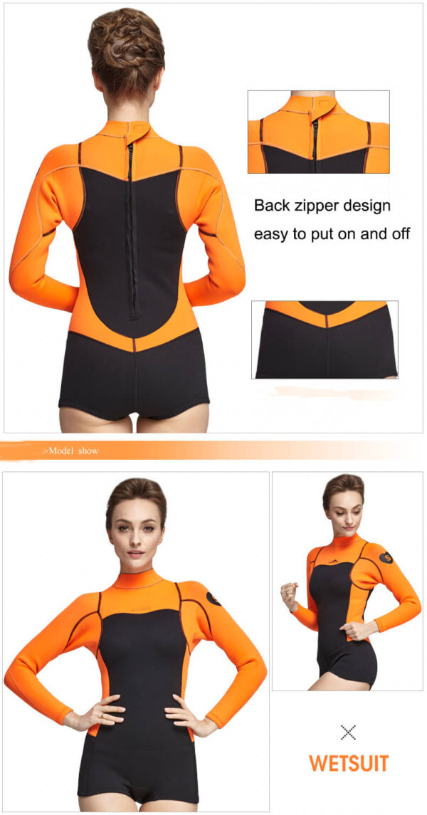 2mm women long sleeve diving suit