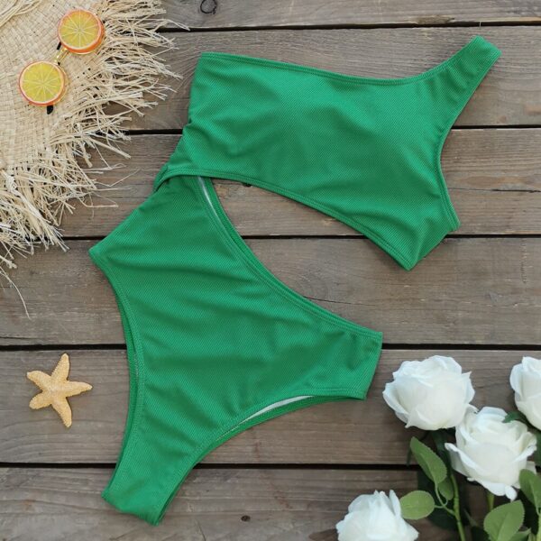 green monokini swimsuit women swimwear