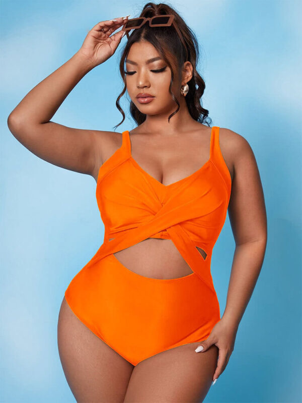 orange monokini swimsuit women swimwear
