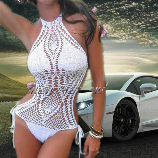 crochet monokini swimsuit women swimwear