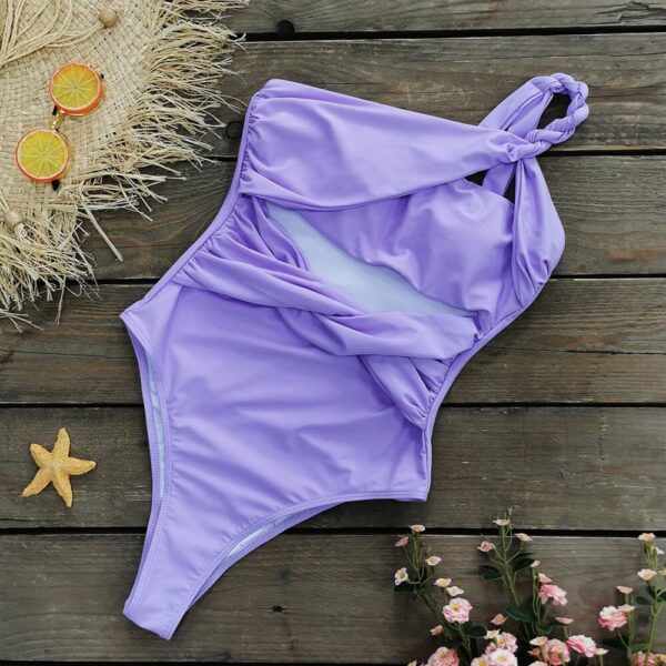 purple monokini swimsuit women swimwear