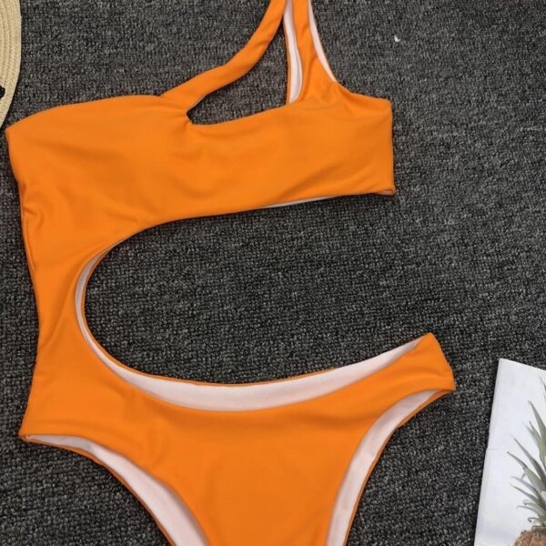 yellow monokini swimsuit women swimwear