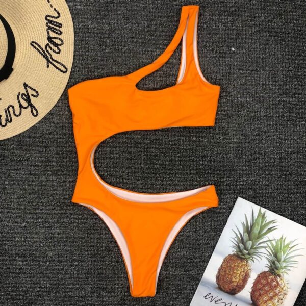 yellow monokini swimsuit women swimwear