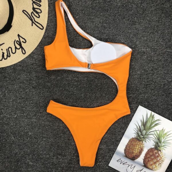 yellow monokini swimsuit women swimwear