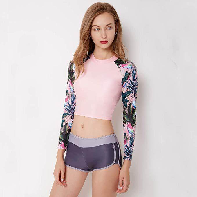floral rash guard women's swimsuit
