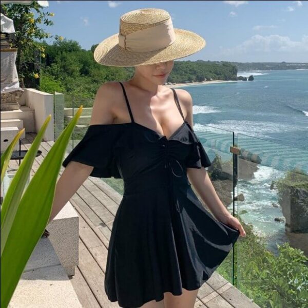 off shoulder swimdress swimsuit women swimwear