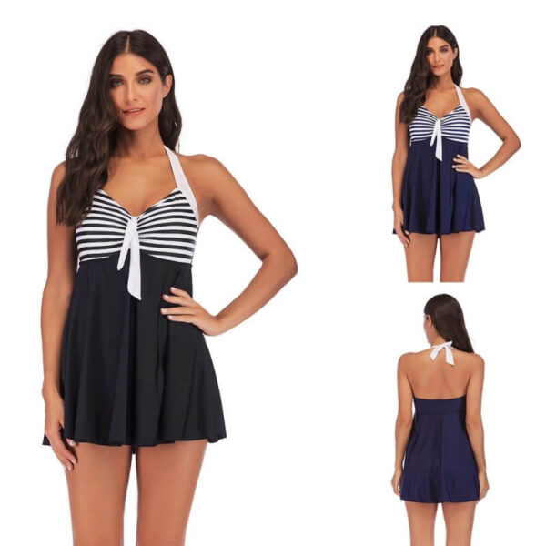 striped swim dress swimsuit women swimwear
