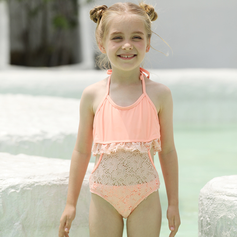 girls lace bikini one piece swimsuit