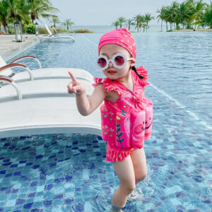 cartoon girl ruffle floatsuit