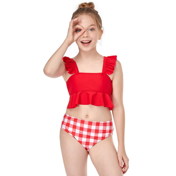girls vintage bikini swimsuit two pieces swimwear