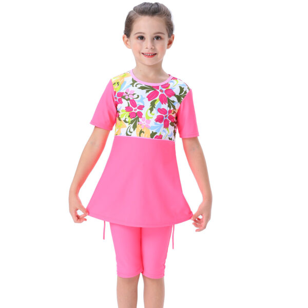 girls muslim swimsuit two pieces swimwear