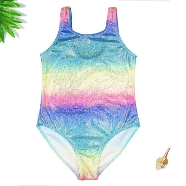 shiny bikini one piece swimsuit for girls