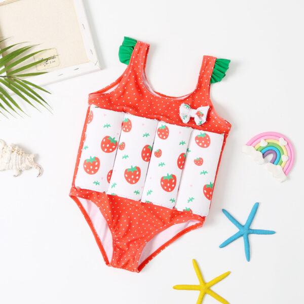 girls learn to swim strawberry floatsuit