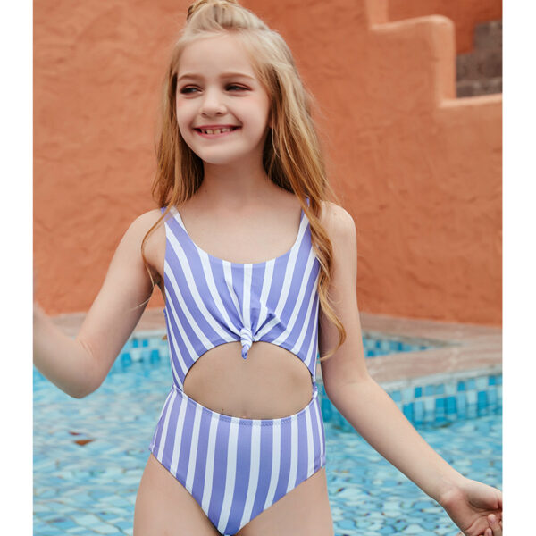 stripe bikini one piece swimsuit for girls