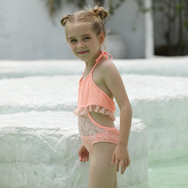 girls lace bikini one piece swimsuit