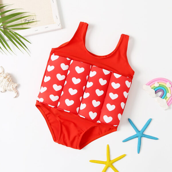 girls learn to swim strawberry floatsuit