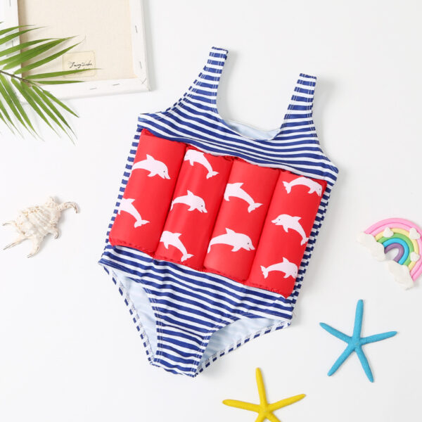 girls learn to swim strawberry floatsuit