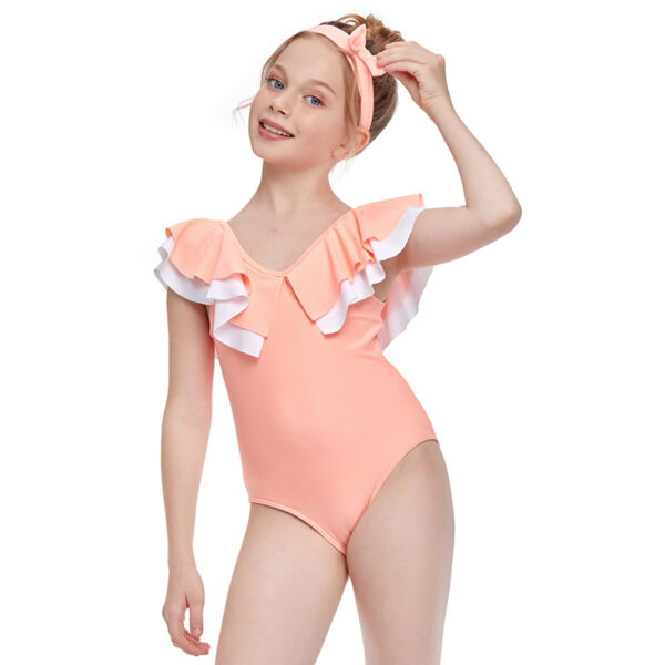 girls flounce swimwear one piece swimsuit